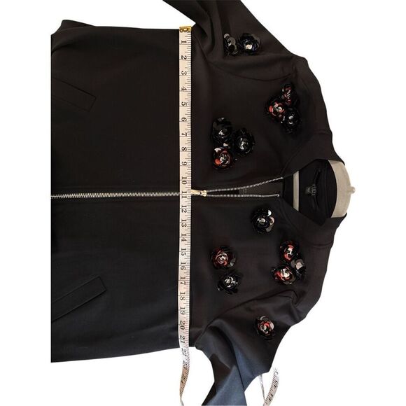 Guess Women's Embellished Long Sleeve Boyfriend Bomber Jacket Black Large NWT - Picture 6 of 12